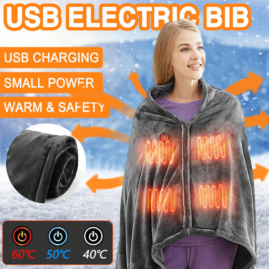 snuggly's portable heated blanket/coat with rechargeable USB battery